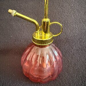 Vintage Style plant mister/perfume mister. Glass and metallic-finished plastic.